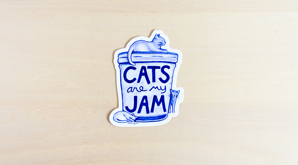 Cats are my Jam Sticker